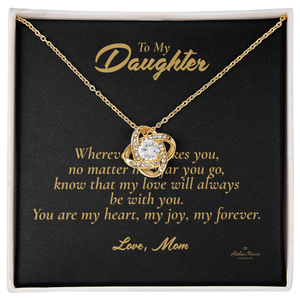 To My Daughter β Love Knot Necklace with Message Card