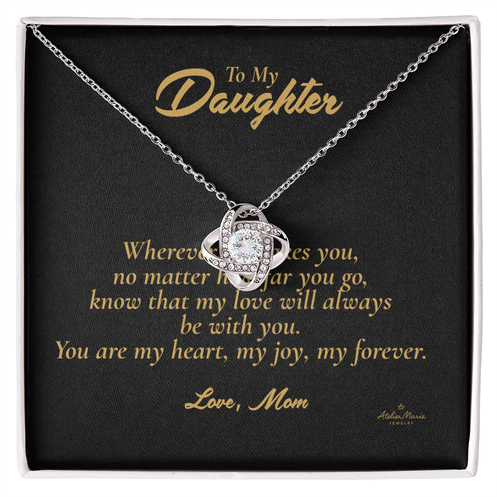 To My Daughter β Love Knot Necklace with Message Card