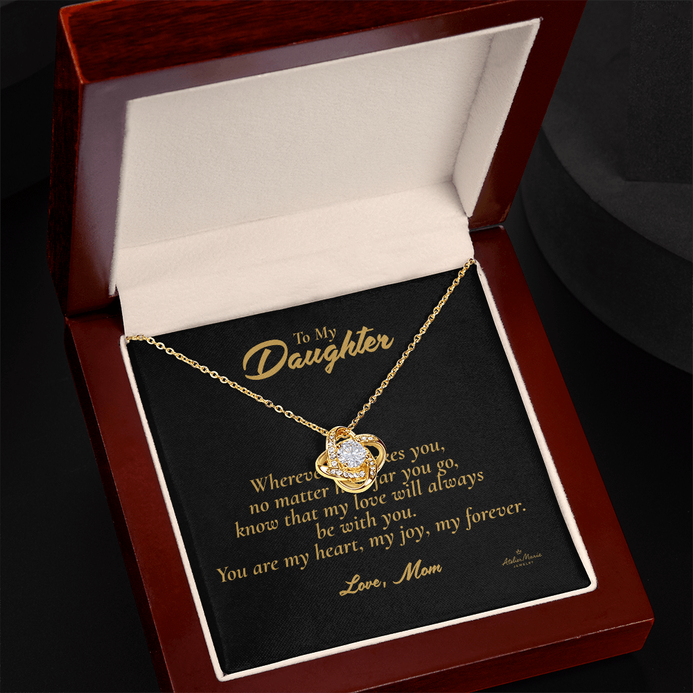 To My Daughter β Love Knot Necklace with Message Card