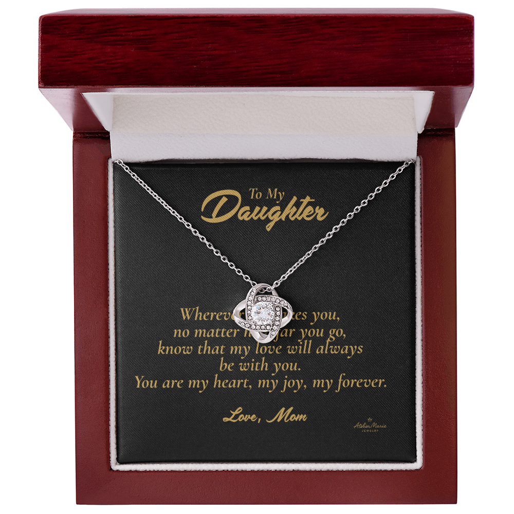 To My Daughter β Love Knot Necklace with Message Card