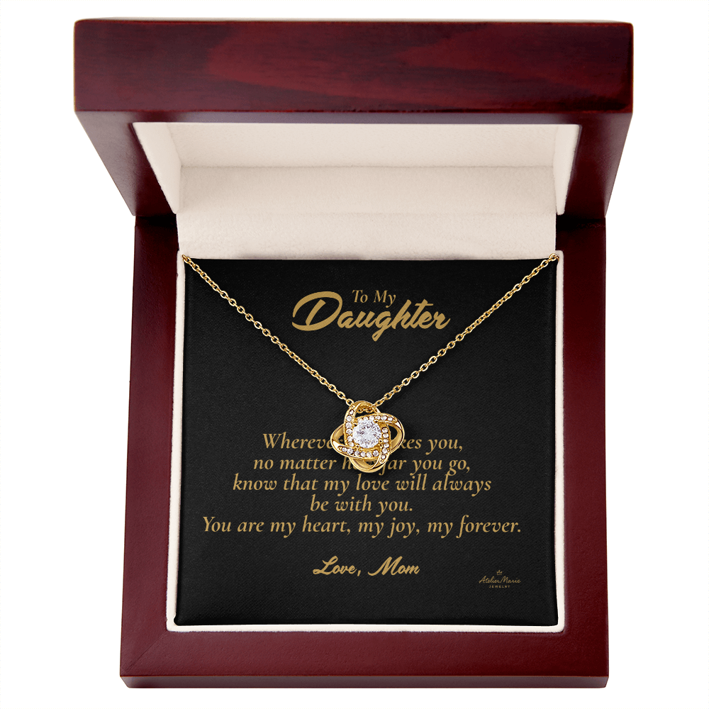 To My Daughter – Love Knot Necklace with Message Card